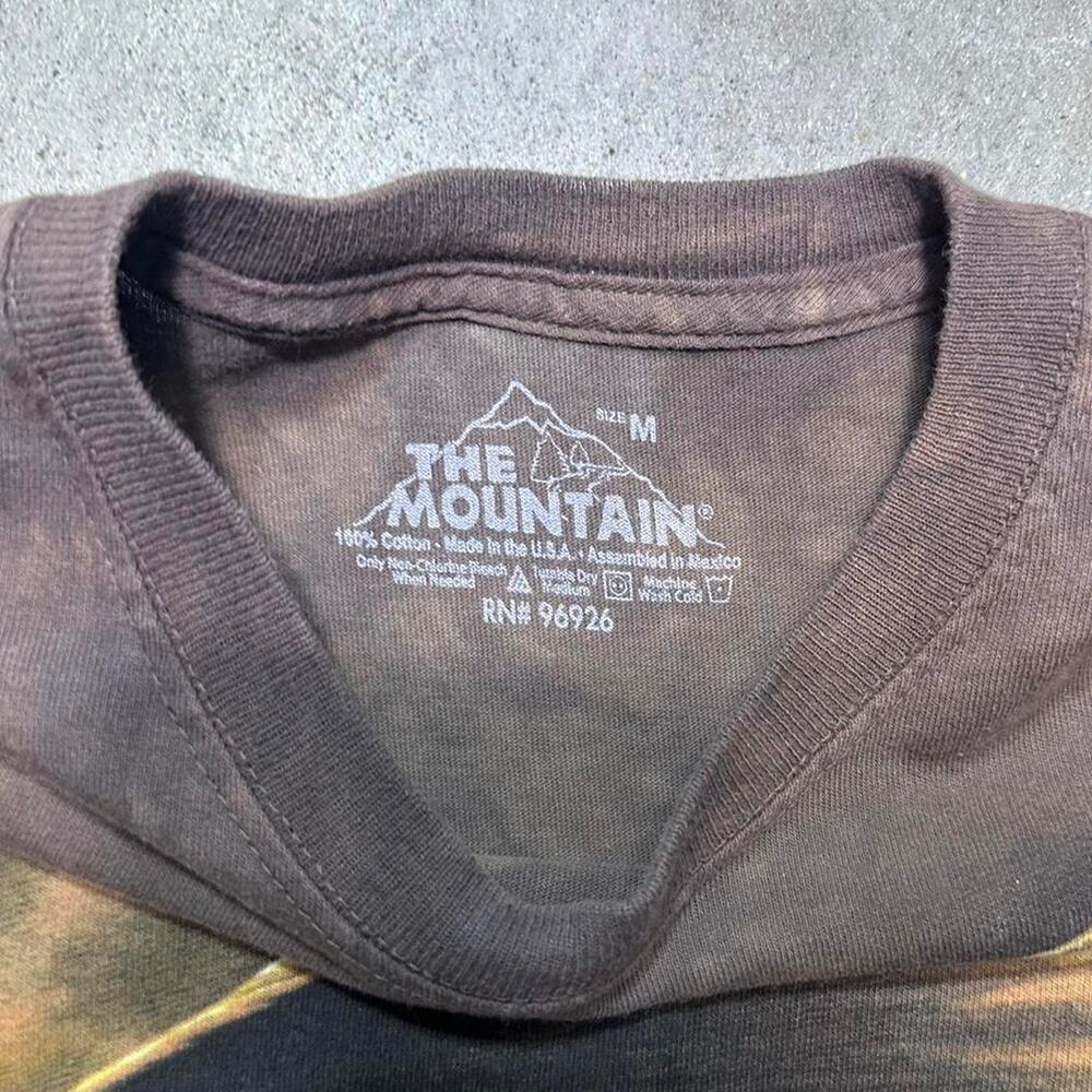 The Mountain Eagle Tie Dye Tee Mens Medium Brown Tan Nature Animal Print Shirt - Picture 4 of 5